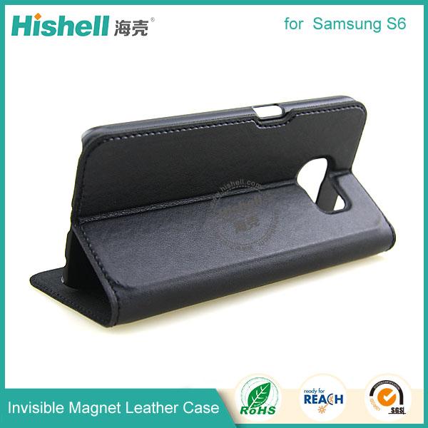 Invisible Magnet Leather Case for samsung s6-7.jpg