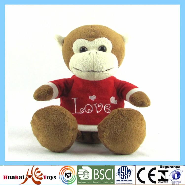 Soft stuffed plush toy custom logo monkey with red shirt0-0.jpg