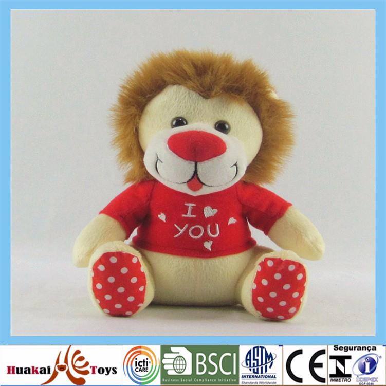 high quality plush material promotional customized lion type wild animal stuffed toy with t shitr for kid (7).jpg