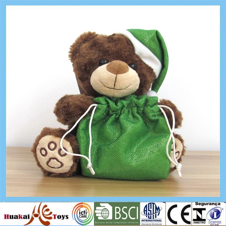 animal plush gift small teddy bear with green lucky bag for christmas (1).jpg