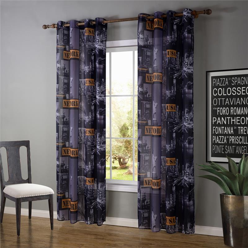 Buy New York City Window Curtain 1 Panel Multi Size Terylene